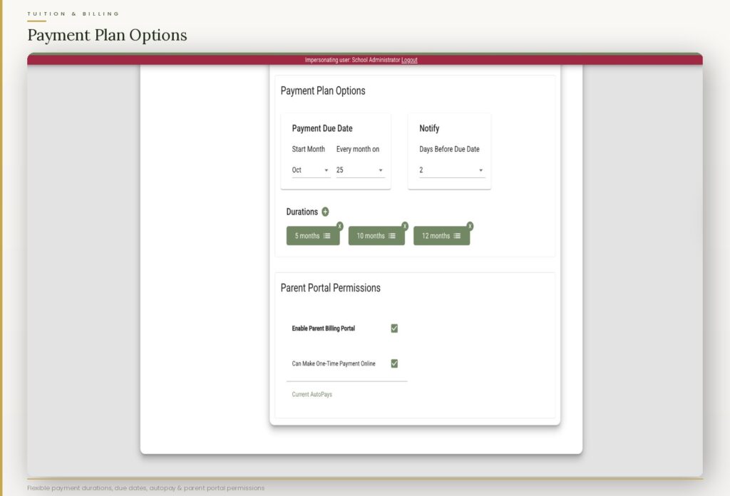 Montessori school account software