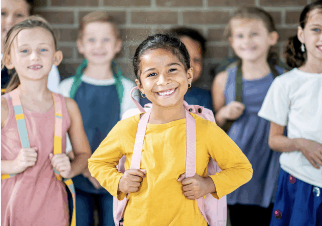 Happy students at Montessori school